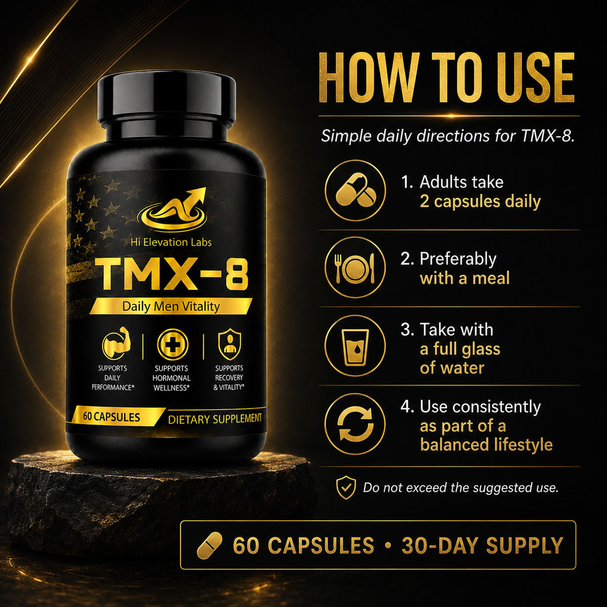 TMX-8 Daily Men’s Vitality Support – 60 Capsules